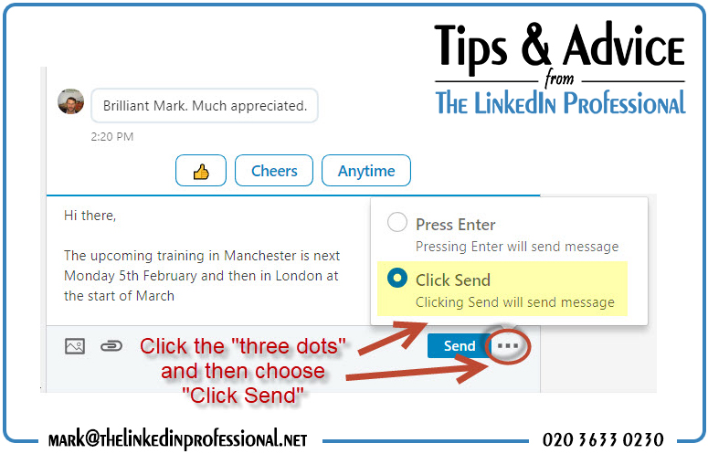 Click to send on LinkedIn